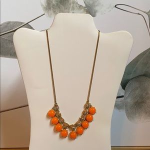 J. Crew: Orange and Faux Diamond Necklace